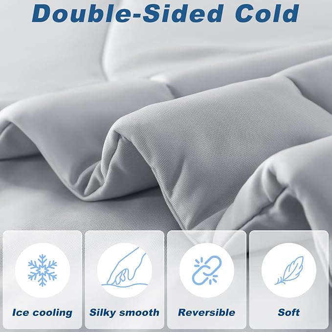 Cooling Comforter Queen Size, Double-Sided Cold Tech Fabric Quilted Bed - Image 3