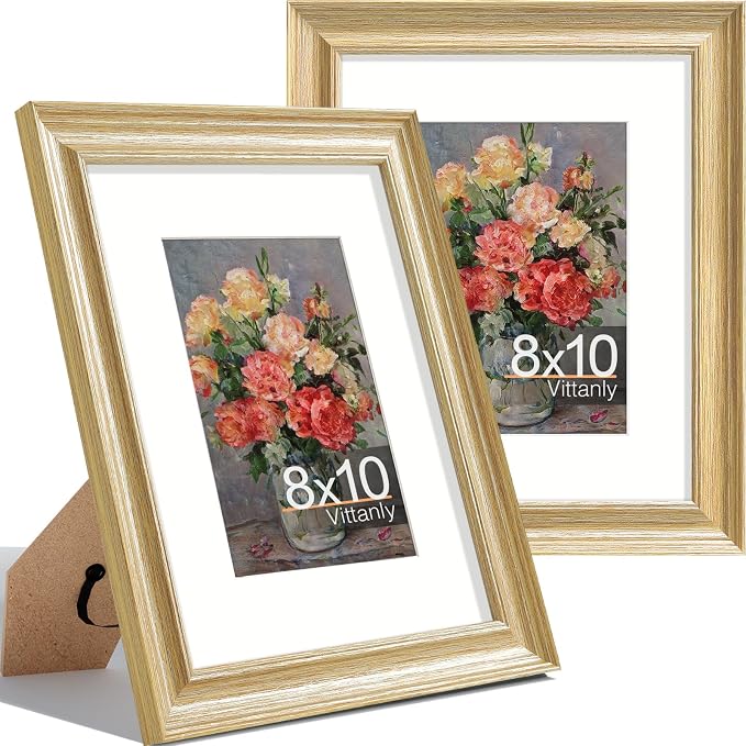 Vittanly 8x10 Picture Frames Set of 2, Ornate Vintage Photo Frame by Vittanly