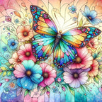 EIBEILI Diamond Art Kits for Adults-Butterfly Flower Diamond Painting Kits | by EIBEILIDiamondPainting