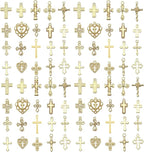 WOCRAFT 60pcs KC Gold Cross Bracelet Charms by WOCRAFT