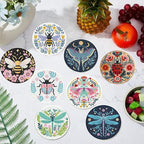Gemozaic 8PCS Diamond Art Coasters Kit, Insects Diamond Painting Coasters - Image 8