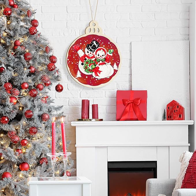 Large Size 12" Wooden Ball Ornaments to Paint, Wooden DIY Bell Blank Unfinished - Image 4