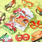 Pajean 32 Pcs Italian Party Decorations Italy Theme Eyeglasses Italian Paper - Image 4