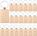 20 Pieces Blank Wooden Key Chain | Rectangle Wood Blanks by fuceury