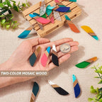 FASHEWELRY 20Pcs Wood Resin Charms Knife Shape Gothic Charms Halloween Wooden - Image 6