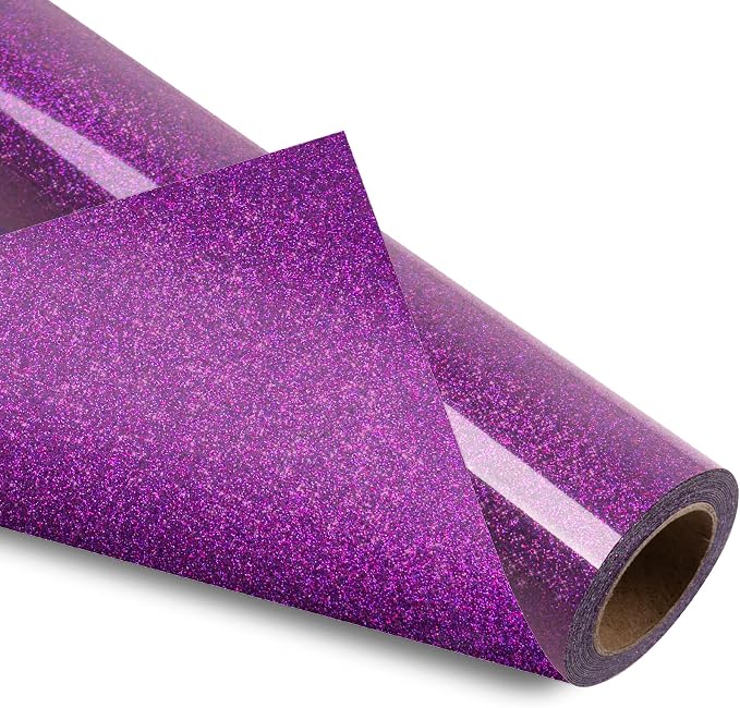VinylRus Purple Glitter HTV Heat Transfer Vinyl Roll-12 x 10ft Purple Glitter by VinylRus