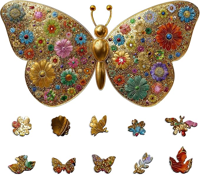Mocfesk Wooden Puzzles for Adults, 206 Pieces | Unique Shaped Jigsaw Puzzles by Mocfesk