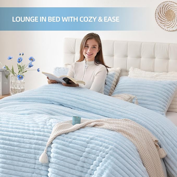Smoofy Fluffy King Size Comforter Set 3 Pieces - Image 6