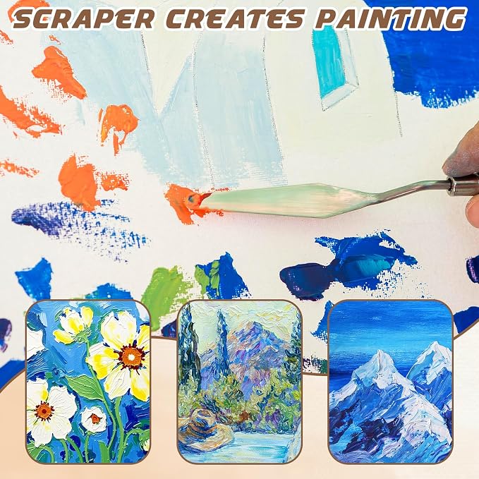 Pallet Knife for Acrylic Paint, 7 Pieces Palette Knife Set Stainless Steel - Image 6