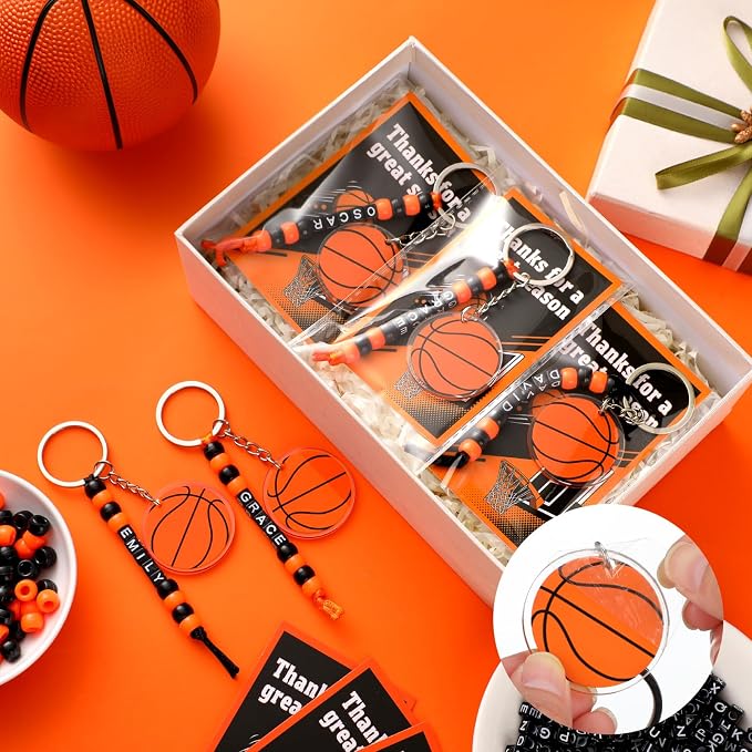 Suncalla 984 Pcs 24 Set Basketball Keychain Making Kit DIY Basketball Bag Tag - Image 6