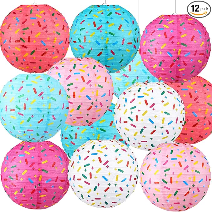 Panelee 12 Pcs Donut Paper Lanterns Party Decorations 8 Inch Hanging Round by Panelee