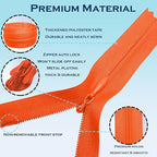 ANPURZII 10PCS #3 7 Inch Vermilion Orange Invisible Zippers - Image 3