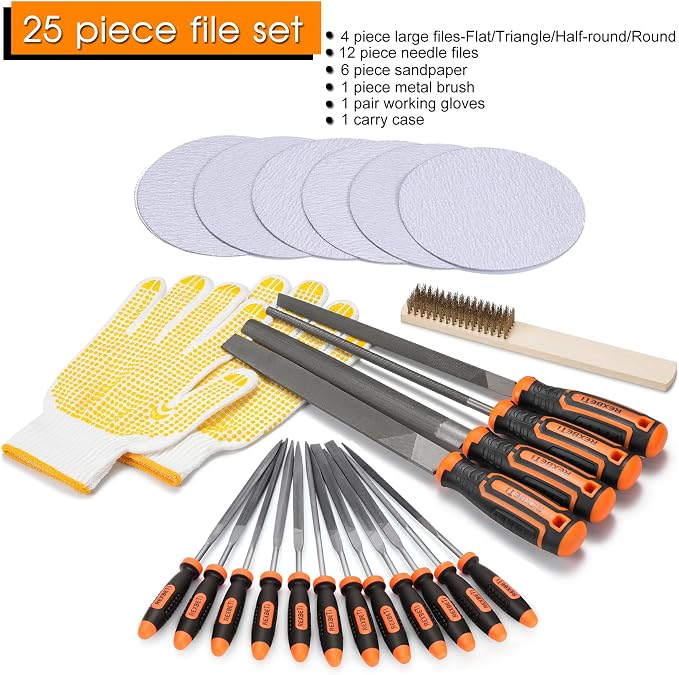 REXBETI 25Pcs Metal File Set, Premium Grade T12 Drop Forged Alloy Steel - Image 2