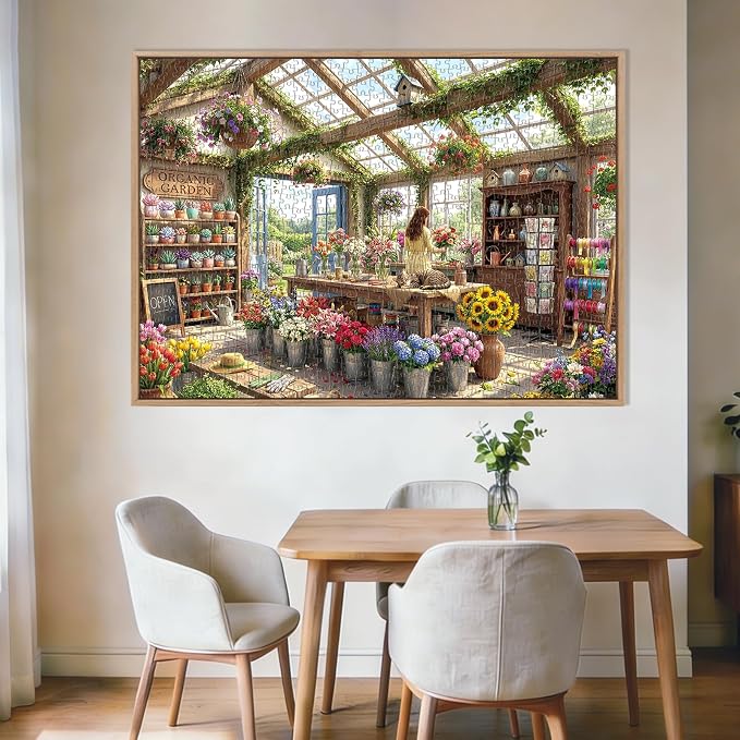 Cozy Flower Shop Puzzles for Adults 1000 Pieces, Challenging Jigsaw Puzzles for - Image 4