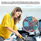 Quilting Ruler, 8.5 * 12.5", Slotted Patchwork Ruler & Template, Non-Slip Grip - Image 2