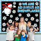 Winter Bulletin Board Decorations Snowflake Snowman Cutouts DIY Photo Craft We - Image 7