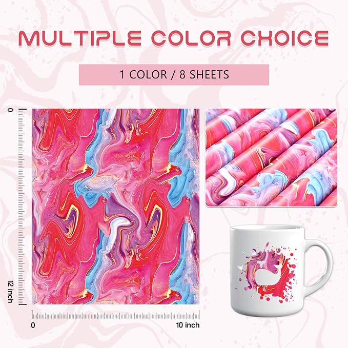 Tintnut Marble Permanent Vinyl 8 Sheets 12x10in Red Blue Adhesive Vinyl | - Image 2