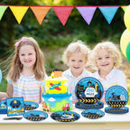 Qyeahkj 50 Guests Police Plates and Napkins Party Supplies Police Car Party - Image 5