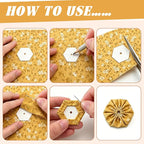 1200 PCS Hexagon Piecing Paper Templates, 0.75" White Paper templates, Quilting - Image 4