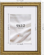 eletecpro 9x12 Vintage Picture Frame, Glass Cover, Horizontal or Vertical - Image 3