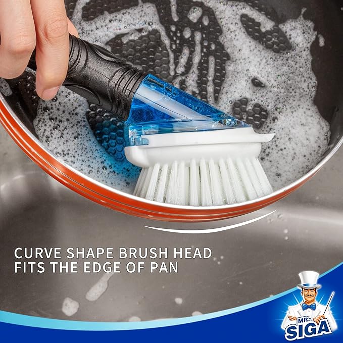 MR.SIGA Soap Dispensing Dish Brush, Kitchen Brush - Image 5