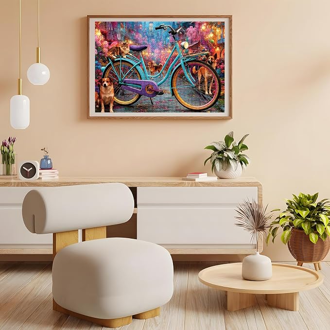 500 Pieces Puzzle for Adults, Puzzles for Adults 500 Pieces, Retro Bicycle Dogs - Image 6