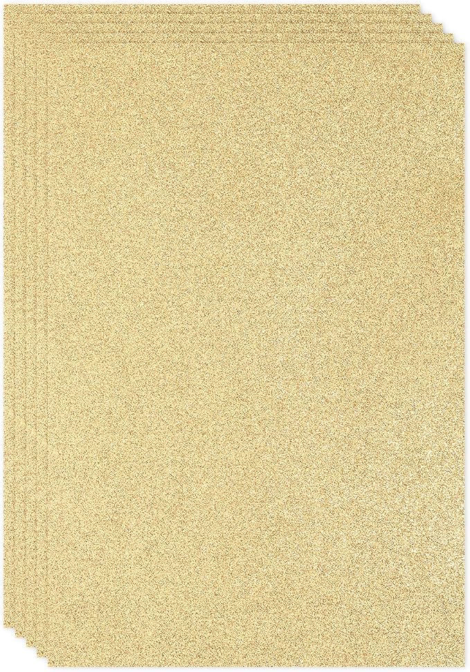 PATIKIL Light Gold Shiny EVA Glitter Foam Sheet 11.8 x 7.9 Inch 2mm Thick by PATIKIL