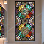 Stained Glass Window Privacy Film Static Cling by AOHMPT
