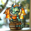 Baby Dragon Tea Book Acrylic Suncatcher by Unknown