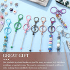 Tondiamo 12 Pcs Beadable Keychains Bars Bulk Blank Beaded Metal Keychain - Image 6
