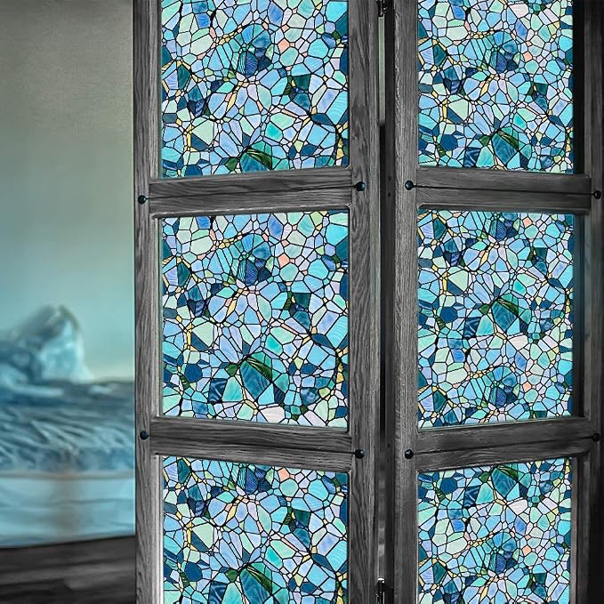 funlife Original Hand-Drawn Privacy Stained Glass Window Film, Reusable Single - Image 8