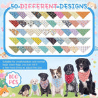 Sweetude 100 Pcs Dog Bandanas Bulk Dog Bandana Bibs Pet Bandanas - Image 4