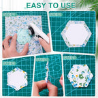 Cinnvoice 612 Pcs Patchwork Paper EPP English Piecing Supplies 12 Shapes - Image 4