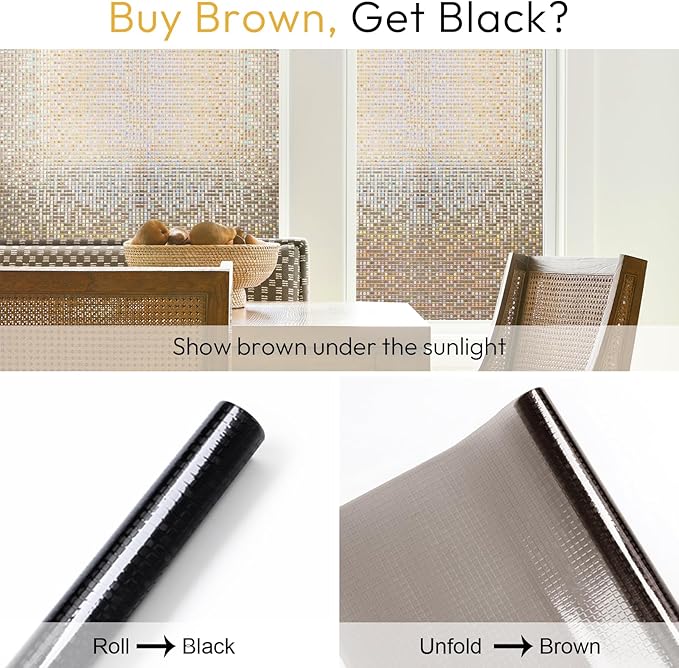 rabbitgoo Window Privacy Film, Mosaic Stained Glass, UV Blocking Reduce Heat - Image 2