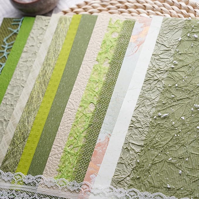 15Pcs Handmade Scrapbook Art Paper Craft Textured Paper Colorful A5 sheet Mesh - Image 8