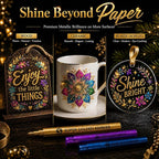 SAKEYR Super Golden Metallic Paint Markers, 12 Colors Sparkle Metallic Glitter - Image 8