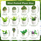 Chuangdi 12 Pieces Miniature Dollhouse Plant Flowers Mini Potted Plant - Image 2