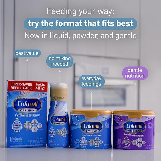 Enfamil Optimum (Enspire), Our Closest Formula to Breast Milk, Immune-Supporting Lactoferrin and Brain-Supporting DHA Baby Formula, Powder 30 Oz Refill