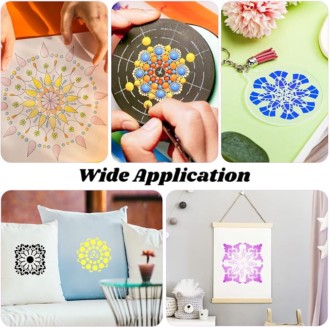 Marspark 66 Pcs Small Stencils for Crafts Reusable 3 Inch Stencils for Painting - Image 7