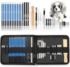 KALOUR 33 Pro Drawing Kit Sketching Pencils Set, Portable Zippered Travel by KALOUR