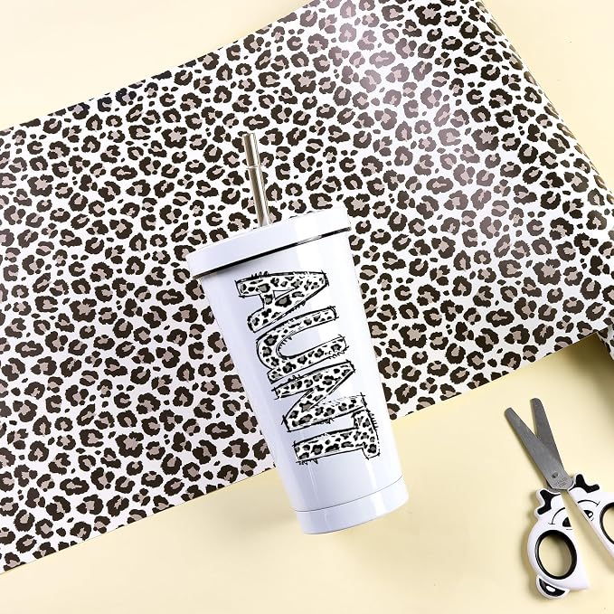 Tintnut Leopard Permanent Vinyl Roll 12in x 5ft Cheetah Adhesive Vinyl | Black - Image 7