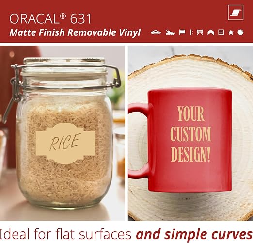 ORACAL 631 Matte Saffron Vinyl Durable Roll Easy to Weed Permanent Adhesive - Image 2