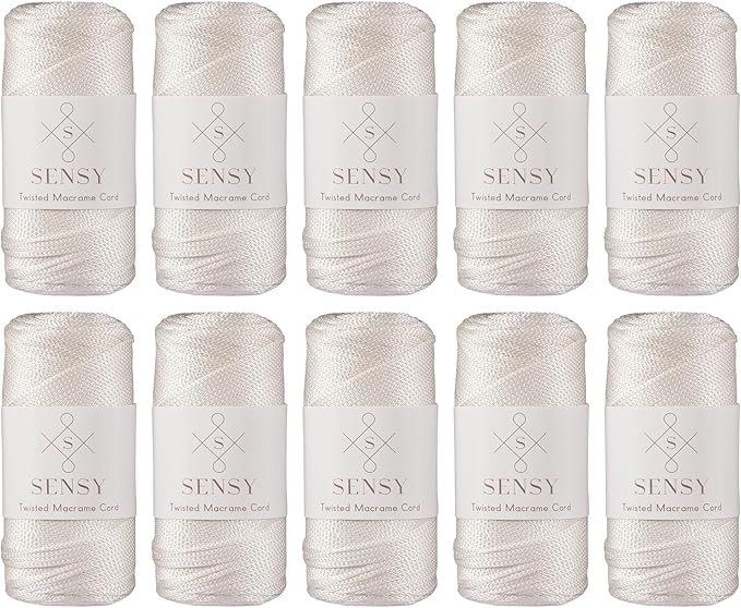 10 Skeins of Sensy Premium 2mm 251 Yards Polyester Rope 100% Polypropylene Cord by SSENSY