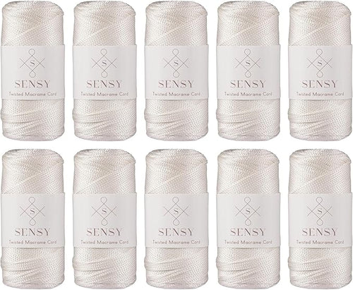 10 Skeins of Sensy Premium 2mm 251 Yards Polyester Rope 100% Polypropylene Cord by SSENSY