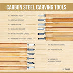 JJ CARE Wood Carving Kit, 10 Basswood Blocks, 1 Grinding Stone & Storage Case - Image 4