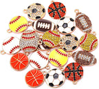 20PCS Sports Charms Enamel Basketball Baseball Pendant Charms - Image 3