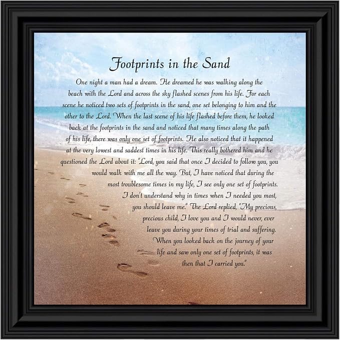 Footprints in the Sand Inspirational Wall Art, Beach Decor, Christian Gifts - Image 2