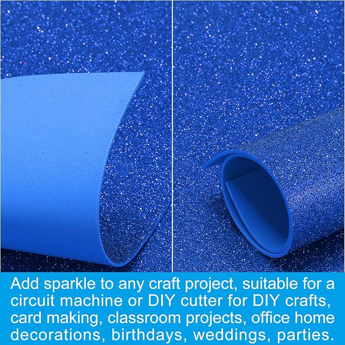PATIKIL Dark Blue Shiny EVA Glitter Foam Sheet 11 x 8 Inch 2mm Thick Sparkle - Image 5