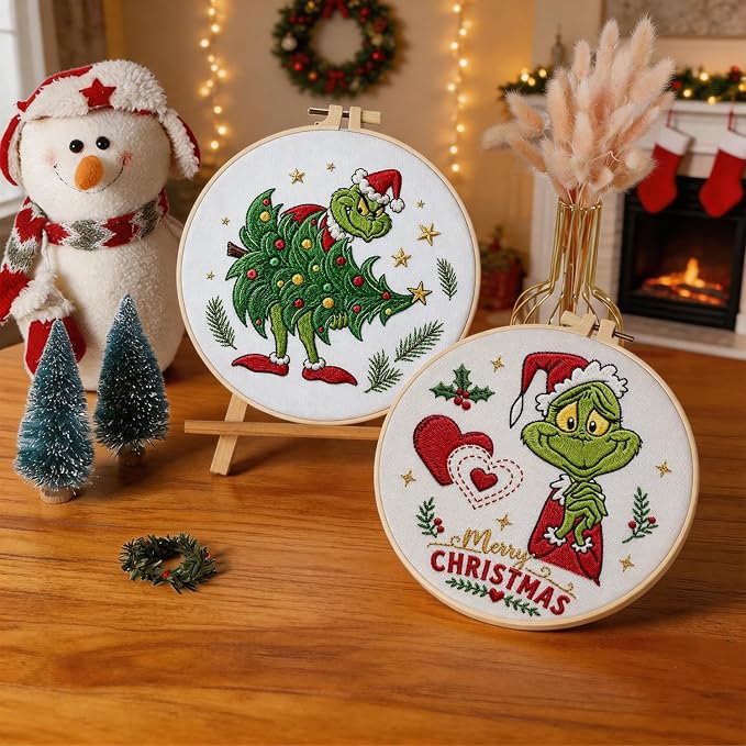 BBLYBD Christmas Embroidery Kit, 4 Set Embroidery Starter Kit, Cross Stitch Kits - Image 3