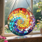 8'' Rainbow Spiral Suncatcher Ornament, Stained Glass Window Hanging, Sun - Image 5